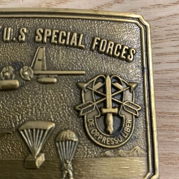 ROK/U.S. Special Forces Metal Belt Buckle No Manufacturers Mark Vintage - Picture 5 of 16